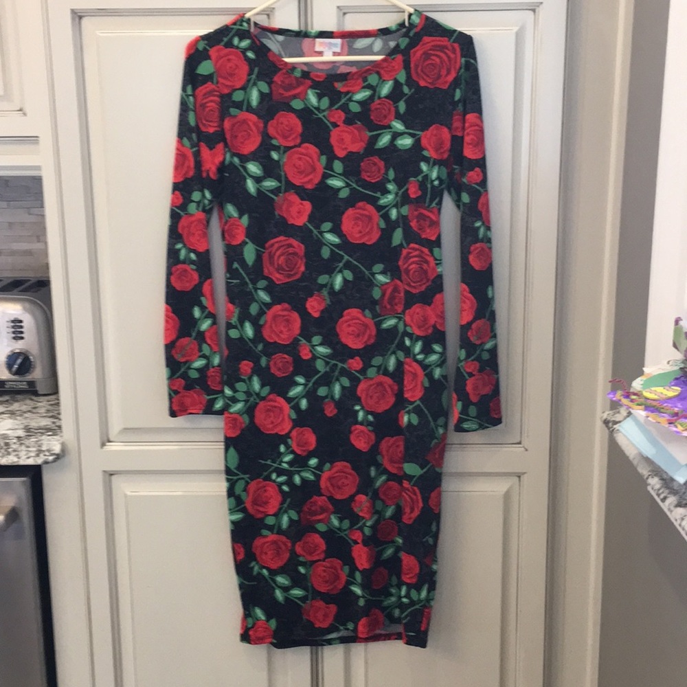 Black and Floral LuLaRoe Debbie Dress NWOT